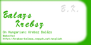 balazs krebsz business card